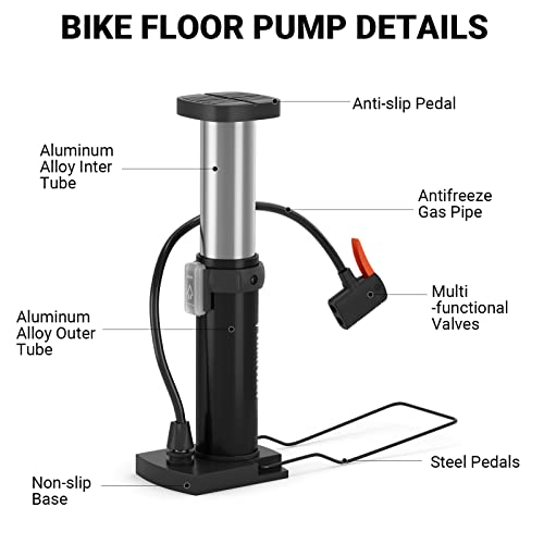 Himiway Portable Hand and Foot Activated Mini Bike Pump #TOP19