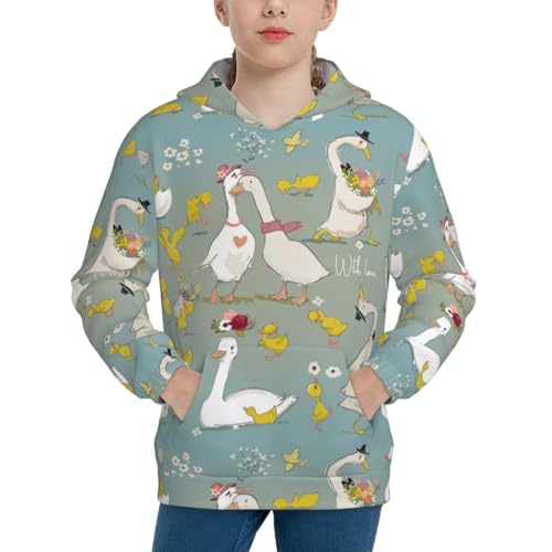 Cute Farm Birds Kids Pullover Hoodies Boys Sweatshirts Girls Athletic Clothes with Pocket