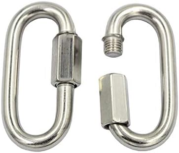 DGOL 8 pcs 2 inch Long 304 Stainless Steel Lock Screw Spring Snap Hook Ring Buckles Loading 300 lbs