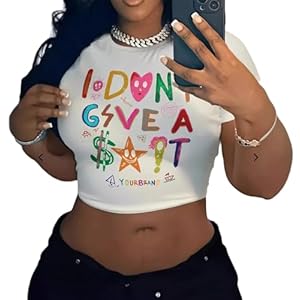 Women Y2K Baby Graphic Tees Summer Slim Fit Crop Top Grunge E-Girl Short Sleeve T-Shirt Tee