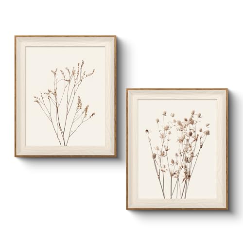 VIYYIEA Framed Wall Art Set Dried Botanical Canvas Prints Wall