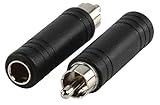 Cables y Conectores Valueline AC-026 - Adaptador de audio Mono Jack 6.35mm Hembra a RCA Macho (Negro)