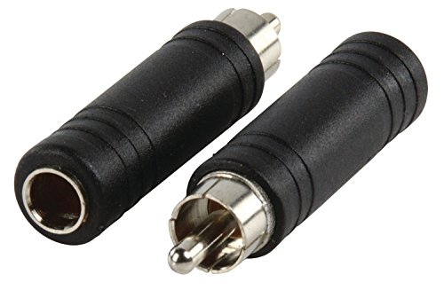 Valueline AC-026 - Adaptador de audio Mono Jack 6.35mm Hembra a RCA Macho (Negro)