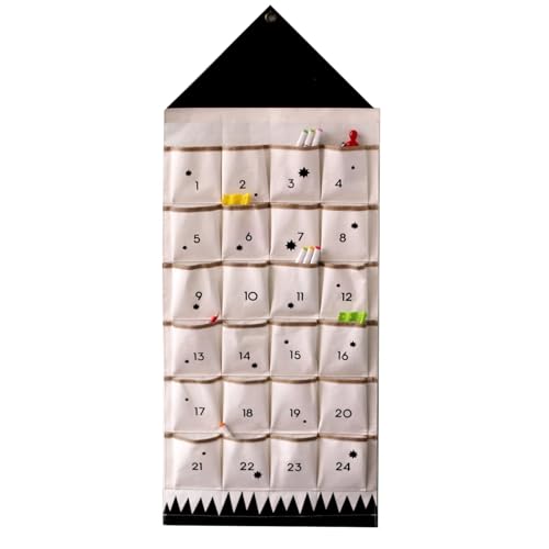 Calendrier de l'Avent avec 24 poches suspendre au mur rangement réutilisable Noël
