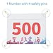 PATIKIL Tearproof Running Bib Numbers 7x6 Inch, 1-500 Medals Waterproof Race Competitor Numbers with Safety Pin for Marathon Sports Game Competition Runner