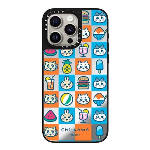 CASETiFY MagSafe Ή~[ iPhone 15 Pro Max P[X [ː / 1.5m̗NA / Chiikawa Co-Lab] - Vo[ (ubNop[) - Chiikawa Summer Tile 