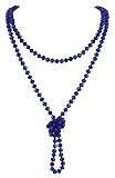 Firstmeet Fashion Glass Beads Rope Knot Long Bead Necklace Versatile 60" Strand Costume Jewelry for