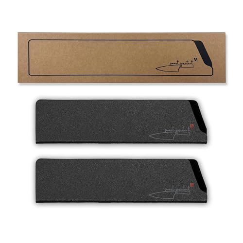 REDSALT® smart protect^ 2er Set universal ABS-Messerschutz mit Fleece für hochwertige Messer bis 18cm | 100% BPA-freier Klingen-Schutz für Küchenmesser Kochmesser aller Art | Schutzhülle Messerhülle