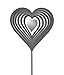 Dehner Gartenstecker Dekostab Herz, 80 x 16 x 1 cm, Edelstahl, Silber