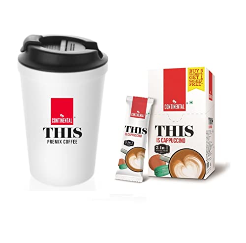 Image of Continental This Suction Mug | Spill-Proof | Travel Friendly | Free Cappuccino (Box of 6 Sachets)