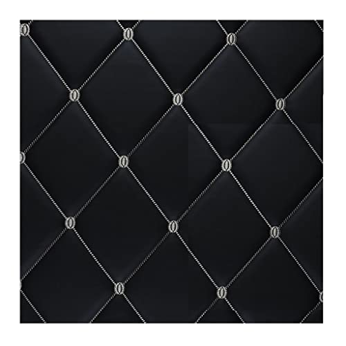 Tissu matelassé simili cuir au mètre noir 1,38x5m étanche pour meuble
