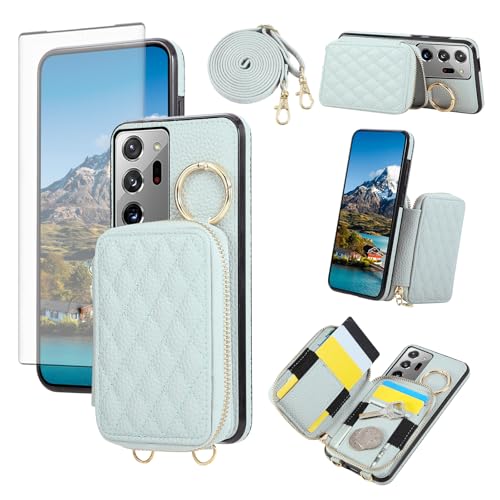 Étui Note 20 Ultra 5G anti-chute avec dragonne et porte-cartes
