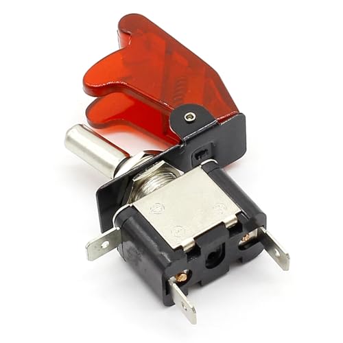 Bouton-poussoir LED 12V 20A avec couvercle robuste type aviation pour auto