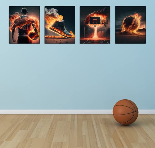 Basketball Wall Art Prints Basketball Stars Wall Art Set Of 4 Unframed (8''X10'') Basketball Room Decor Basketball Wall Decor Basketball Boys Bedroom Decor Basketball Wall Art Sports Poster Basketball Man Cave Decor #TOP5