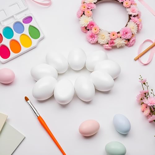 10 Stück künstliche Eier aus Kunststoff, künstliche Eier, DIY, Osterdekoration, Malerei und realistische Ei-Handwerk für Party, Heimdekoration
