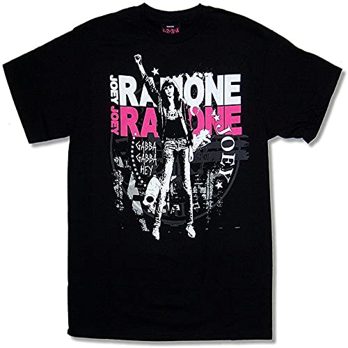Camiseta de manga corta para hombre con diseño de Joey Ramone, Negro , XXL
