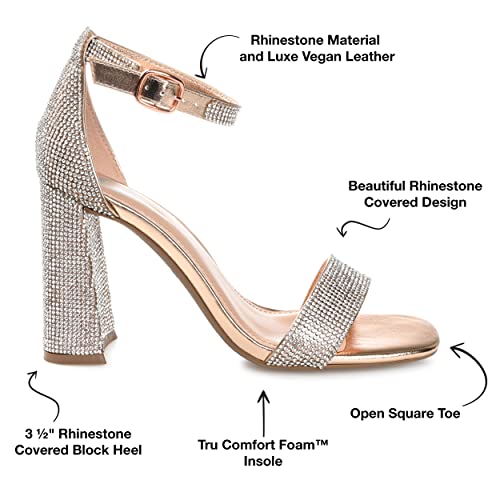 Journee Collection Women's IDDA Sandal, Rose Gold, 82