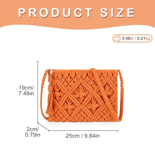 Image of Gladdon Bohemian Small Crossbody Bag for Women Stylish Woven Shoulder Purse | Hand Weaving,Small Boho Crossbody,Lightweight,with Tassel,Travel Vacation,Daily Use,Sturdy Straps,Showcasing Individuality