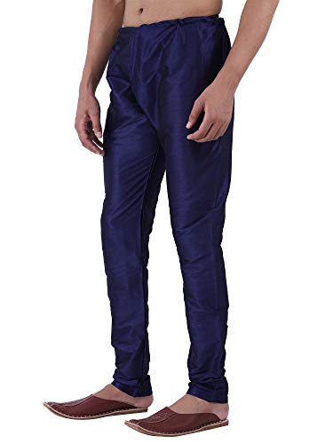 Image of HUZUR Men Pyjama,Churidar,Bottom wear,Silk Blend,Regular Fit,Wedding,Party,Festival,Family Funcation,White,Gold,Pajama