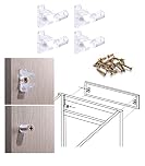 Hosrnovo False Front Cabinet Clips, 4 Pairs with Screws Reinforced Sink Tip-Out Snap for Kitchen Cabinet Drawer Fronts Replace/2 Drawers