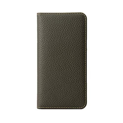 HANATORA iPhone11Pro ケース 手帳型 本革 スマホケース スマホ スタンド コードホルダー 付き シュリンクカーフレザー ギフト マグネットなし オリーブグレー PH-11Pro-OliveGray ギフト 誕生日ギフト 女性 彼女 お