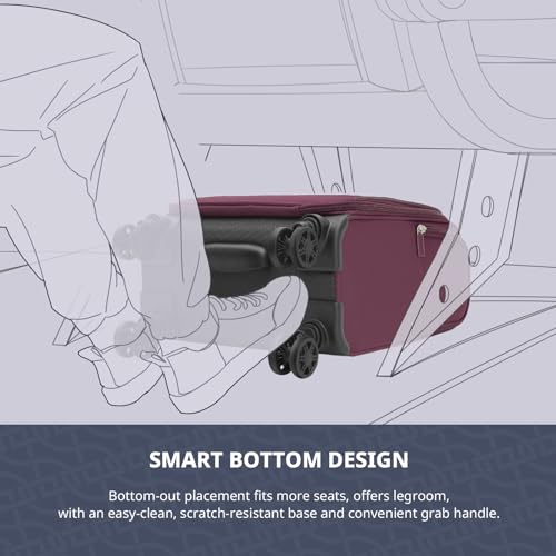 Image of VERAGE Carry On Underseat Luggage with Wheels & USB Port, Wheeled Spinner Bag Carry-on Luggages for Airlines, Lightweight Suitcase Men Women, Pilots and Crew (Upgrade-14-Inch Compact)