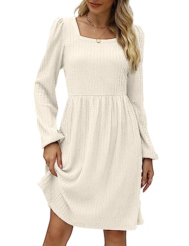 Sweater Dress For Women Knee Length Loose Fitted Maternity Clothes White M #TOP2