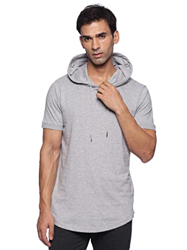 Klizzer Luxury Hoodie For Men - 100% Cotton Short Sleeve Hooded T-Shirts - Lightweight Cool Muscle Tees Pullover, Grey - Xl #TOP1