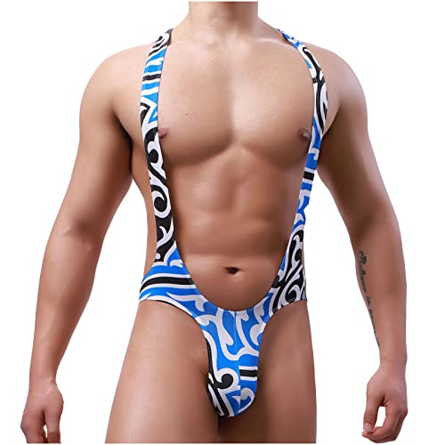 Ctreela Mesh Jockstrap for Men Sexy Graphic Leotard Bulge Pouch Jumpsuit Underwear Print Wrestling Singlet Bodysuit2