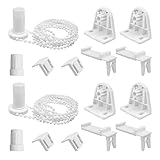 2 Set Rollo Beschläge 17mm Roller Blind Fittings Replacement Parts Rollo Halterung Fenster Rollo Kettenzug Ersatz Klemmhalter Ohne Bohren für Verdunklungsrollo Fenster Klemmfix Rollo Montagezubehör