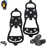Pinchos para zapatos, 2026 nuevo tamaño para zapatos de senderismo con 8 dientes de acero inoxidable, agarre fuerte, antideslizante, clavos para zapatos de invierno, clavos para cubrir, crampones para