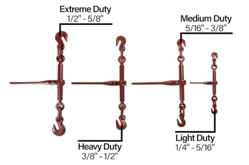 Image of BulletProof Hitches - 5 /16 inch - 3 /8 inch Ratchet Binder - Chain Binders Rated to 19,000 lbs with 5,400 lb Working Load Limit - 5 /16-3 /8 Ratchets for Grade 70 Transport Chains - DOT Compliant