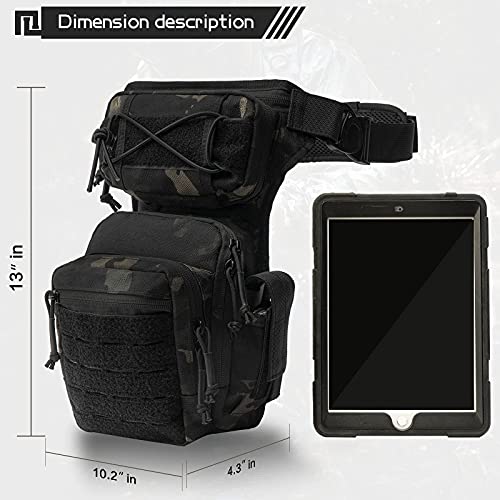 Drop Leg Bag For Men Women Military Tactical Thigh Pack Pouch Multifunctional Tactical Package Outdoor Hiking Thigh Bag, Nylon #TOP6