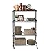 Seville Classics Solid Steel Wire Shelving Storage Unit Adjustable Shelves Organizer Rack, for Home, Kitchen, Office, Garage, Bedroom, Closet, Black, 4-Tier, 36
