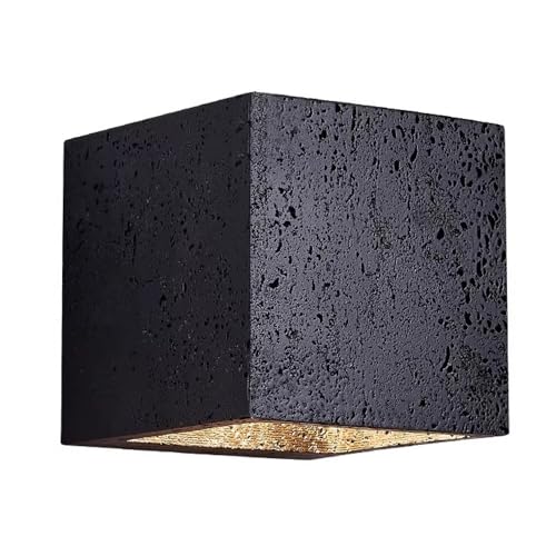 Aplique de pared de travertino negro G9, soluciona paredes vacías con iluminación industrial minimalista
