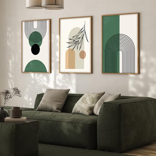 Image of ARTELLY Boho wall Art Paintings Modern Art Framed Wall Painting for Living Room Bedroom - Wall Posters | Paintings with Frame Set of 3 (Boho 1, 10x13 inch)