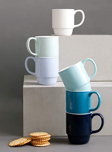 Sweese Stackable Mug Set - 21 Ounce Large Coffee Mugs for Coffee, Tea, Hot Cocoa, Coffee Mug Set of 6, Cool Assorted Colors No. 609.003 - Image 4
