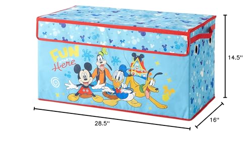 Image of Idea Nuova Disney Mickey Mouse Collapsible Children's Toy Storage Trunk, Durable with Soft Lid, 28.5 inchx 14.5 inchx16 inch