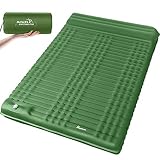 Relefree Esterilla de Camping Doble - 200 * 140cm Colchoneta Camping Autoinflable - Esterilla Hinchable Ligera con Almohada - Esterilla Camping Aislante para Camping, Senderismo, Playa - Pino Verde