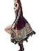 OURS Ethnic Floral Retro Fringe Tassel Long Chiffon Cardigan Blouse Shirt Cover Up (XXL)