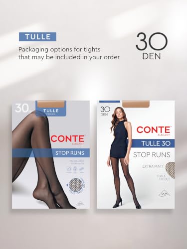 Image of Conte elegant Sheer 30 Denier Matte Pantyhose - Tulle