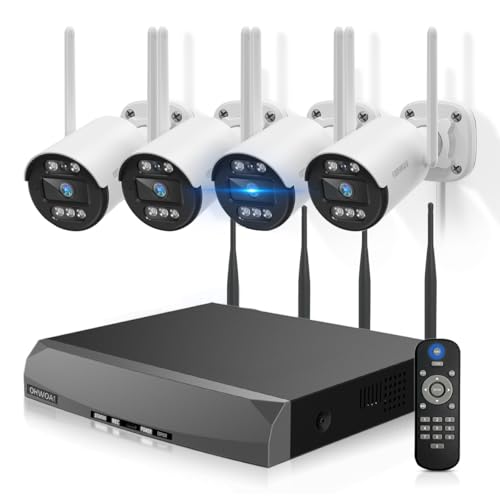 【双方向通話・ダブルアンテナ】OHWOAI 防犯カメラセット 4台 屋外用...