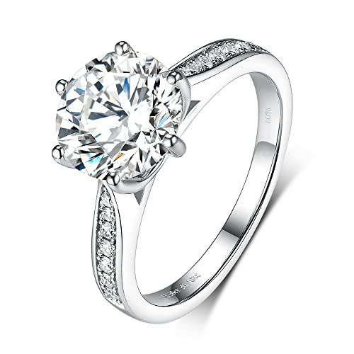 boya Handmade Engagement Rings for Women, Moissanite Rings for women, Promise Rings for Her, D Color VVS1 Clarity, Anniversary Wedding Bands Engagement Rings Jewelry Christmas Gift for Women