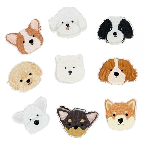 Newseego クリップ（9枚入） かわいい犬柄 コーナークリップ 可愛い文房具 紙モノ整理 本の角の保護 パンチング不要 再利用可能 学校 業務用 家庭用品 おしゃれ オフィス キャラクター