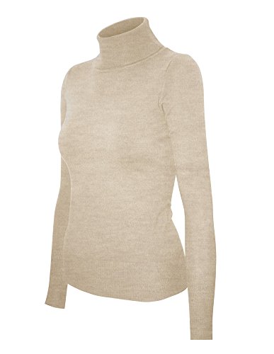 Image of Cielo Womens Solid Basic Stretch Turtleneck Pullover Knit Sweater