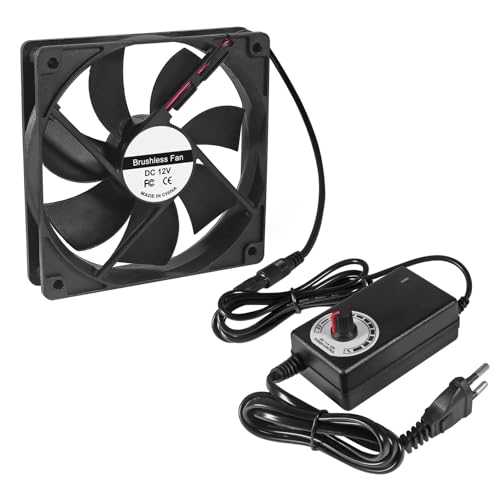 ALMOCN Ventola di raffreddamento 120 mm AC 220 e 240 V 3000 giri/min, con regolazione della velocità fino a 12 V, doppio cuscinetto a sfera 114 CFM, per armadio, posto di lavoro, telaio e server