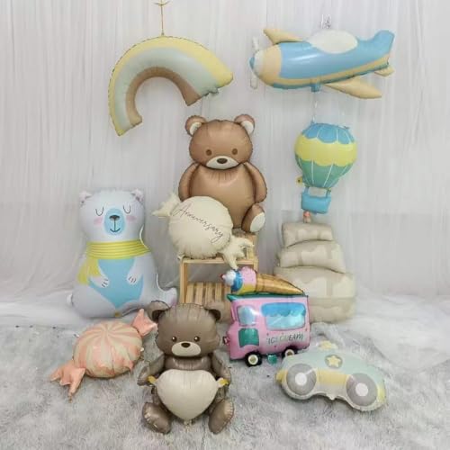 Image of Ice Cream Truck Balloons 2 Pieces Foil Balloon Ice Cream Decoration | Ice Cream Truck Foil Balloon Children's Birthday Party Decoration Summer Party Decoration Kids Gift