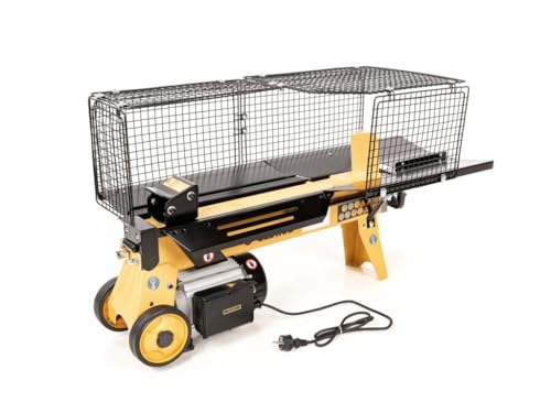 Hahn & Sohn Cedrus LS02H - Cortador de leña eléctrico - 7T fuerza de separación, hasta 52 cm de longitud de madera, motor de 2200 W, compacto y seguro, para casa y jardín, leña, madera corta, tronco