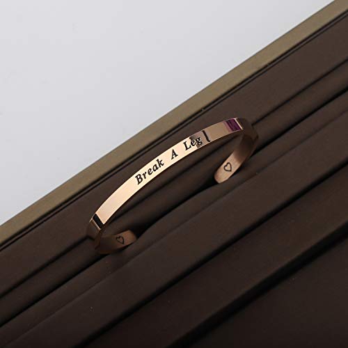 Image of CENWA Theatre Jewelry Theatre Drama Gift Break A Leg Keychain Drama Mask Bracelet Jewelry Tragedy and Comedy Jewelry(Break A Leg cuff -RG)