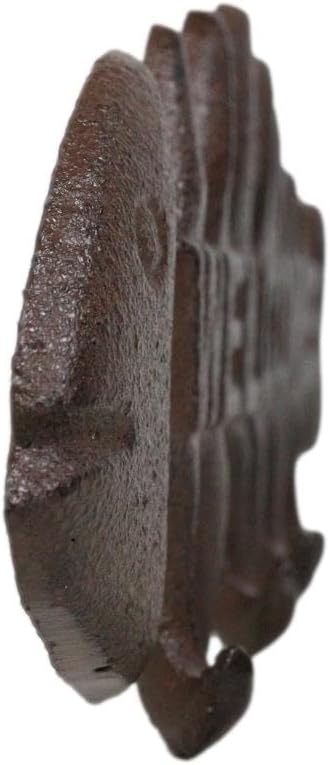 Miniatura 5 de Ebros Gift Ganchos de pared cuádruples de hueso de pescado de agua costera marina de hierro fundido rústico con letrero de bienvenida escultura